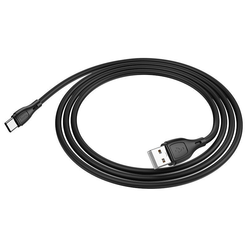 Кабель Hoco X20 Flash 3.0A (USB) на (Type-C) Charging 300см силиконовый (черный)