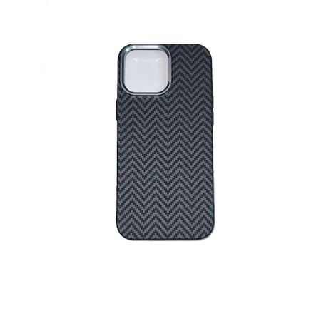 Чехол-накладка Luxo Life+ Magsafe для Apple iPhone 16 Pro Max пластиковый ромбовый узор черно-серый