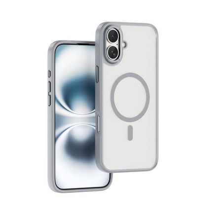 Чехол-накладка Wiwu Armor Pro Magsafe (FGG-012) для iPhone 16 пластиковый прозрачно-белый (белая рамка)