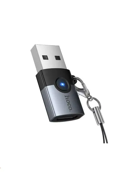 Переходник Hoco UA46C Type-C/USB 2.0 (серый)
