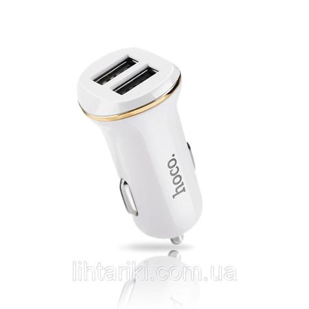 Автомобильное зарядное устройство Hoco Z1 2XUSB 2.1A/11W (White)