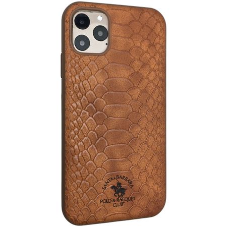 Чехол-накладка Santa Barbara Ravel для iPhone 14 Pro натуральная кожа (коричневый)