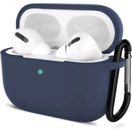 Чехол Protective Case для AirPods Pro 2 силиконовый с карабином (темно-синий)