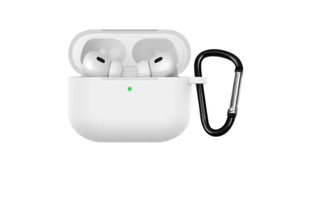 Чехол Protective Case для AirPods Pro 3 силиконовый с карабином (белый)