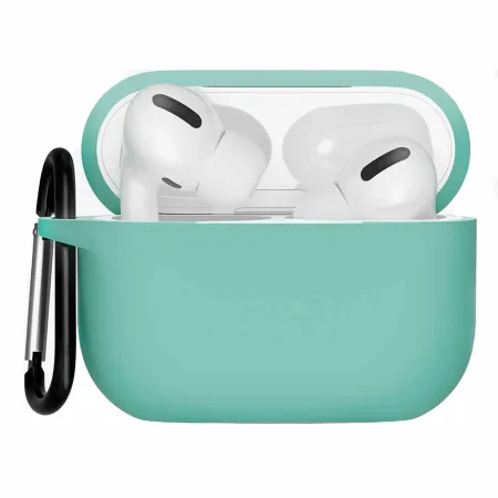 Чехол Protective Case для AirPods Pro 3 силиконовый с карабином (мятный)