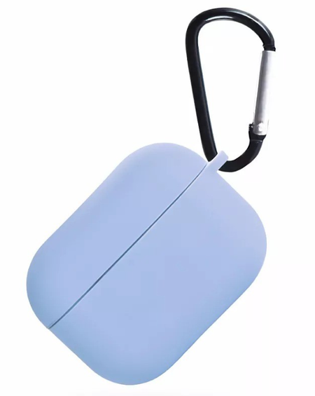 Чехол Protective Case для AirPods Pro 3 силиконовый с карабином (голубой)
