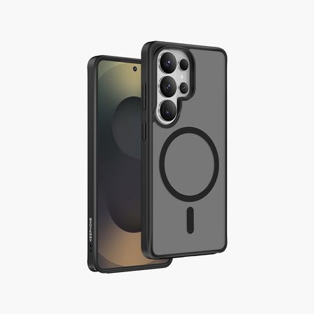 Чехол-накладка Keephone Mago Pro Magsafe для Samsung Galaxy S26 Ultra пластиковый прозрачно-черный (черная рамка)