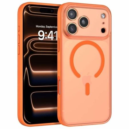 Чехол-накладка KWI-NI Iceguard Magsafe для iPhone 17 Pro пластиковый (оранжевый)