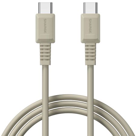 Кабель Sharge Retro USB Type-C 1.2 м серо-бежевый