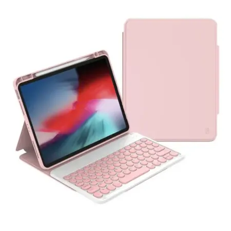 Чехол-клавиатура WIWU Protective Keyboard для Apple iPad 10 (2022)/iPad 11 (2025) русская раскладка (розовый)