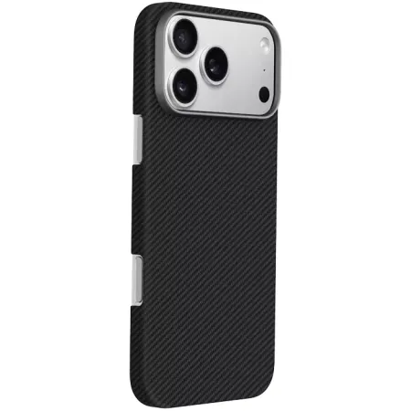 Чехол-накладка Kzdoo Keivlar Explorer Magsafe для iPhone 17 Pro Max кевлар черно-серый в полоску