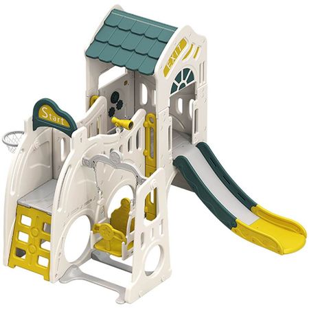 Игровой комплекс с горкой и качелями UNIX Kids Playhouse (PPPHSLSWCGY)
