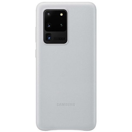 Чехол-накладка Samsung Smart Leather Cover для S 20 Ultra натуральная кожа (светло-серый) (EF-VG988LJEGWW)