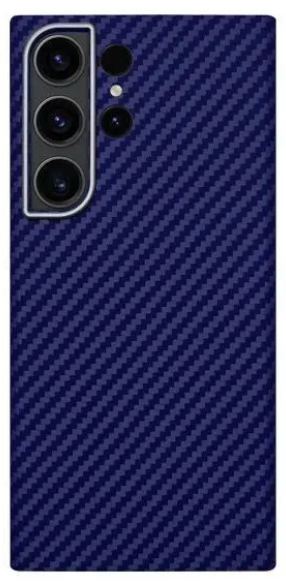 Чехол-накладка Kzdoo Keivlar Case для Samsung Galaxy S23+ карбоновый (черно-фиолетовый в полоску)