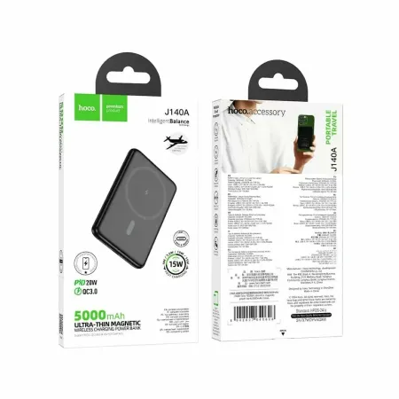Внешний аккумулятор Hoco J140A Tony PD20W ultra-thin magnetic 5000mAh Type-C (черный)