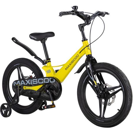 Детский велосипед Maxiscoo SPACE Deluxe 18 жёлтый матовый (2026) (MSC-S1851D)