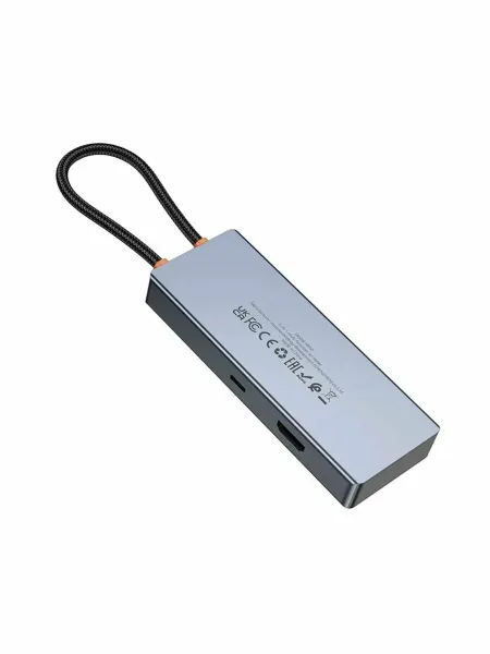 Адаптер Hoco HB50 Wow 5 в 1 HDTV, PD, 3 USB 3.0 + кабель Type-C (серый)