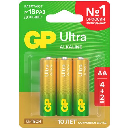 Батарейка GP Ultra G-Tech LR6 15AUA214/2-2CRSBC6 72/720 (6 шт)