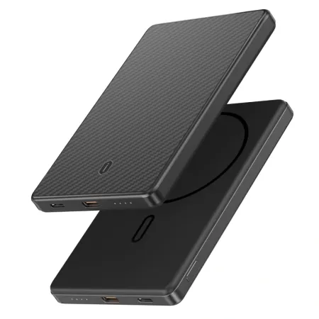 Внешний аккумулятор WiWU Aramid Fiber Magsafe 5000 mAh 20W (Wi-P072) черно-серый в полоску