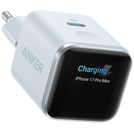 Зарядное устройство Anker Nano Charger 45W Smart display голубой (A121DG31)