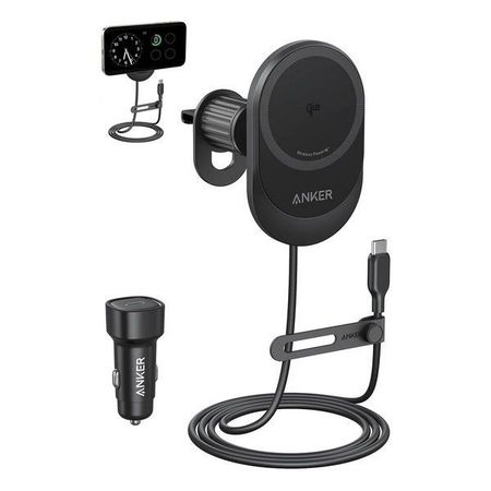 Автомобильный держатель Anker MagGo с беспроводной зарядкой в воздуховод 15W (B2932H11) (черный)