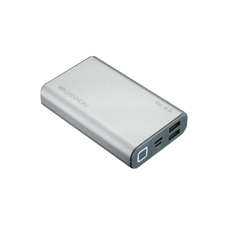 Внешний аккумулятор Canyon Li-Pol 10000mAh (CND-TPBQC10S) (серебристый)