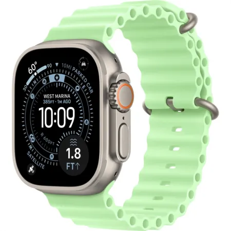 Смарт-часы Apple Watch Ultra 3 49mm Natural Titanium Case with Neon Green Ocean Band (One Size)