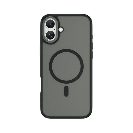 Чехол-накладка Wiwu Armor Pro Magsafe (FGG-012) для iPhone 16 пластиковый прозрачно-черный (черная рамка)