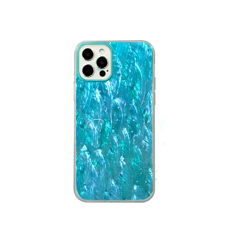 Чехол-накладка K-Doo Seashell для iPhone 13 Pro Max пластиковый (голубой)