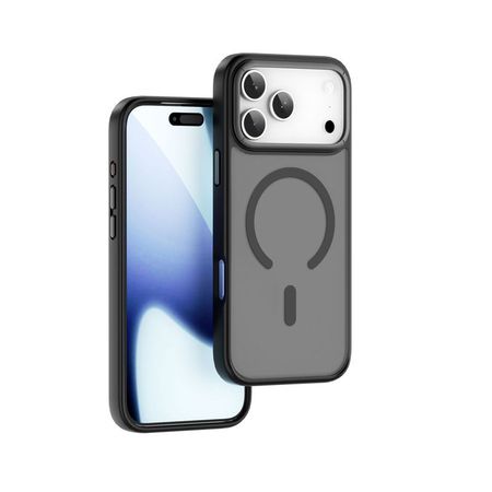 Чехол-накладка Wiwu Armor Pro Magsafe (FGG-012) для iPhone 17 Pro пластиковый прозрачно-черный (черная рамка)