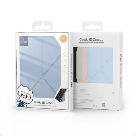 Чехол-книжка WIWU Classic III Case для Apple iPad Air 4/5 и Air 11 (2024/2025) (полиуретан с подставкой) (GF-003) (голубой)