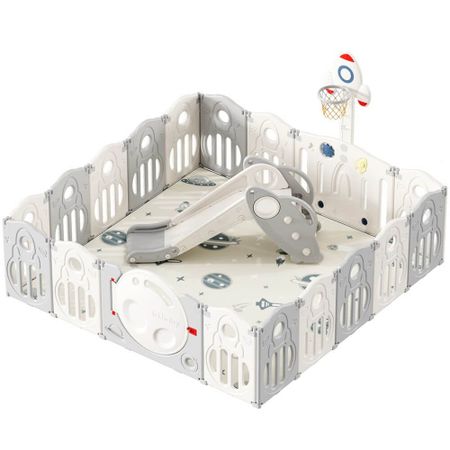 Детский манеж UNIX Kids Supreme Space 200×200 Grey PPSUSP16GRY