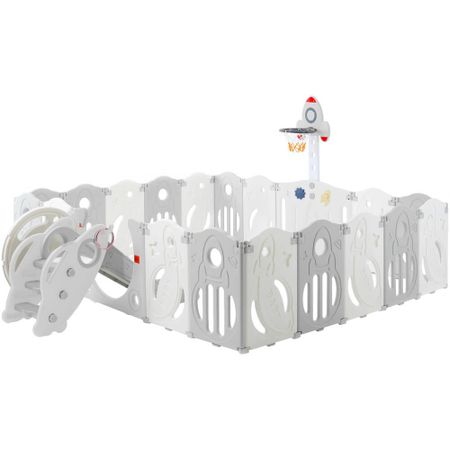 Детский манеж UNIX Kids Supreme Space 200×240 Grey PPSUSP18GRY