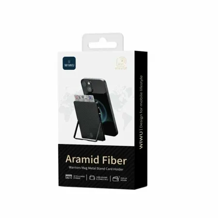 Чехол WIWU Aramid Fiber с подставкой и выдвижной кнопкой (MW-007) (черный)