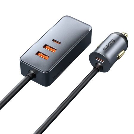 Автомобильное зарядное устройство Baseus Share Together Fast Charger 2xUSB/2xType-C 120W (серый) (CCBT-A0G)