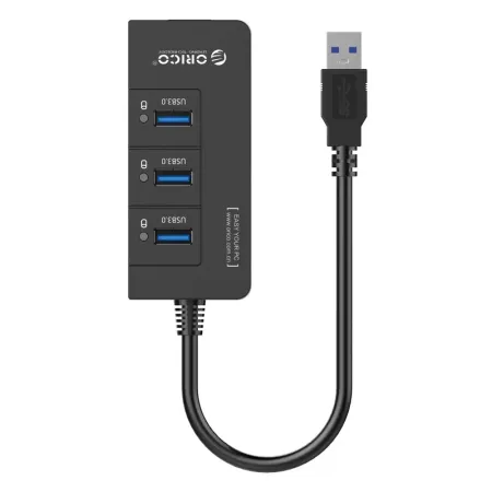 Концентратор Orico USB на 3xUSB3.0/RJ45 (черный) (HR01-U3)