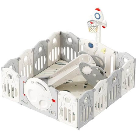 Детский манеж UNIX Kids Supreme Space 160×160 Grey PPSUSP12GRY