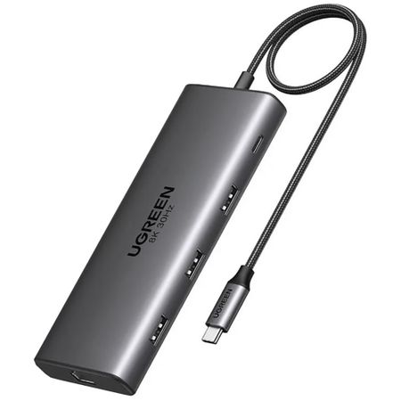 USB-разветвитель Ugreen CM639 Revodok Pro 10 в 1 серый (15534)