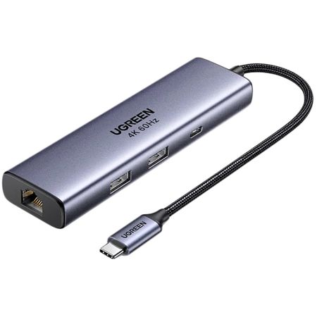 USB-разветвитель Ugreen CM512 6 в 1 серый (75643)