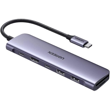 USB-разветвитель Ugreen CM195 7 в 1 серый (15214)