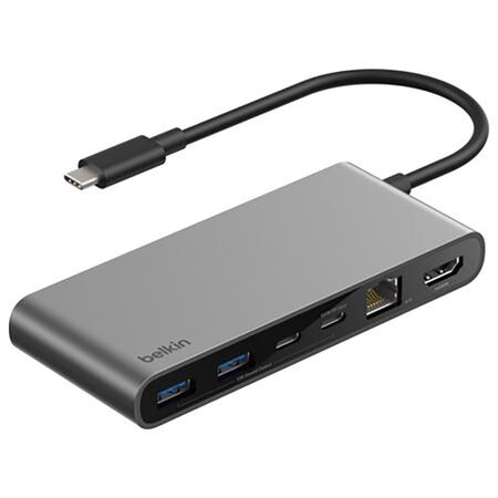 USB-разветвитель Belkin 8 в 1 серый (INC024hqSGY)