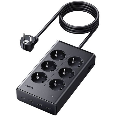 Сетевой фильтр Ugreen S622 20W 6-Outlet 1.5 м черный (75141)