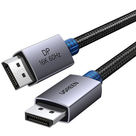 Кабель для компьютера Ugreen DP131 DisplayPort Up 16K 60Hz Cable 0.5 м серый (55566)