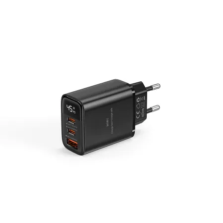 Сетевое зарядное устройство WIWU Firefly GaN 45W USB/2хType-C (Wi-G011) (черный)