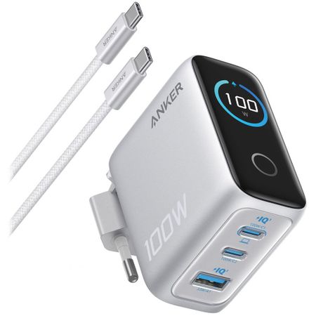 Зарядное устройство Anker 2C1A 100W (B121BG41) серебристый
