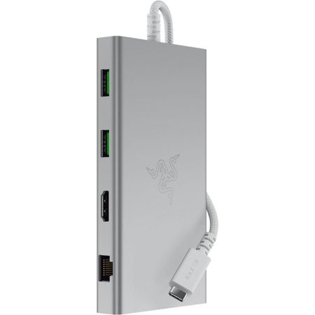 Многопортовый адаптер Razer USB-C Dock Mercury белый (RC21-02250200-R3M1)