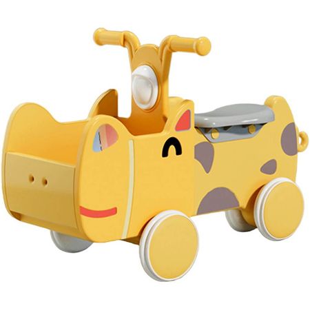 Машинка-каталка с корзиной UNIX Kids Hippo жёлтый (PTSCAR68YEL)