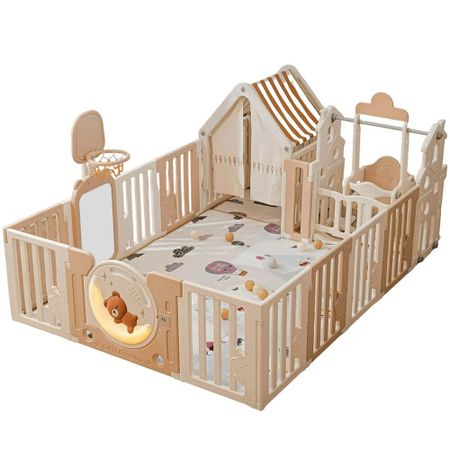 Детский манеж UNIX Kids DeLuxe House Camel 180х200 PPLXSWH200WC
