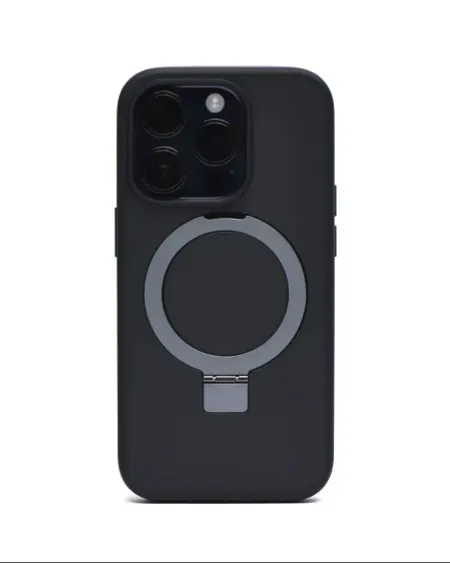 Чехол-накладка Keephone Magico Series Magsafe для Apple iPhone 15 Pro (пластик/кольцо-держатель) матовый (черная рамка)