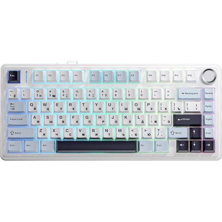 Клавиатура AULA F75 сине-бело-фиолетовый переключатели Reaper (Рус)
